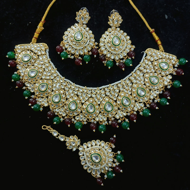 Gehana Mahal Gold Plated Kundan Stone Choker Necklace Set