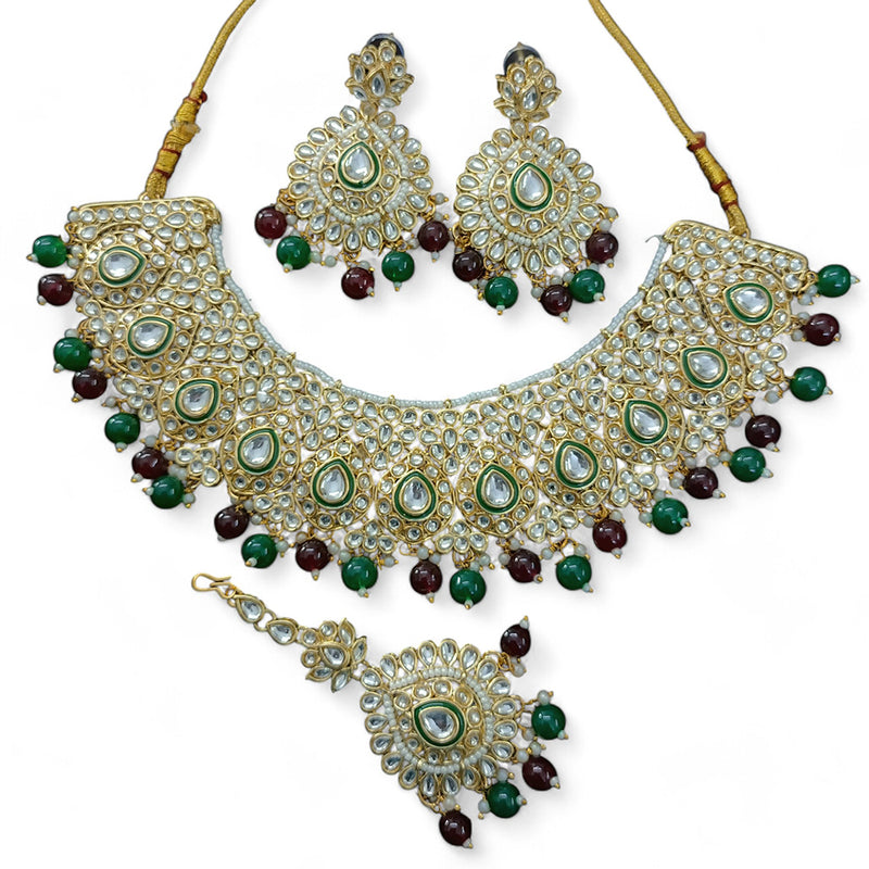 Gehana Mahal Gold Plated Kundan Stone Choker Necklace Set