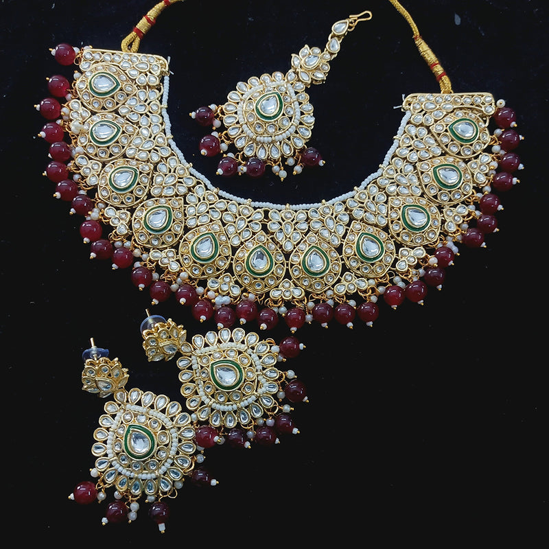 Gehana Mahal Gold Plated Kundan Stone Choker Necklace Set