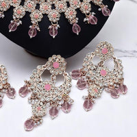 Gehana Mahal Gold Plated Austrian Stone And Beads Necklace Set