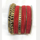 Shree Asha Bangles Gold Plated Velvet Bangle Set