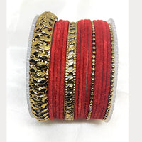 Shree Asha Bangles Gold Plated Velvet Bangle Set