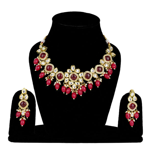 Exotica Collection Ethnic Polki Kundan AD Necklace Set