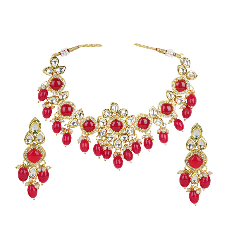 Exotica Collection Ethnic Polki Kundan AD Necklace Set