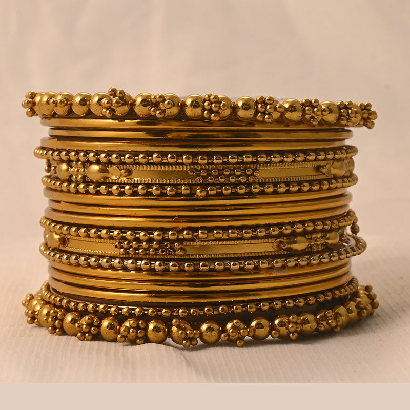 Manik Oxidised Gold Plated Bangles Set