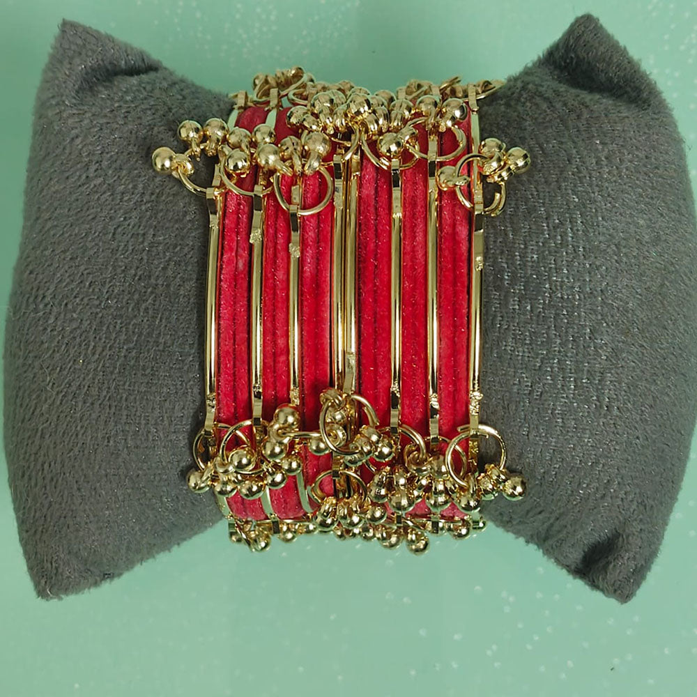 Shree Asha Bangles Gold Plated Velvet Kashmiri Bangles Set