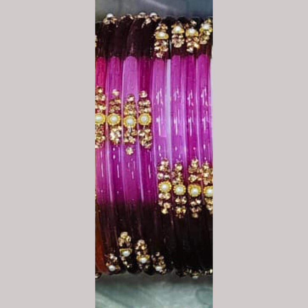 Chitra Bangles Multi Color Glass Bangle (12 Piece In 1 Box)