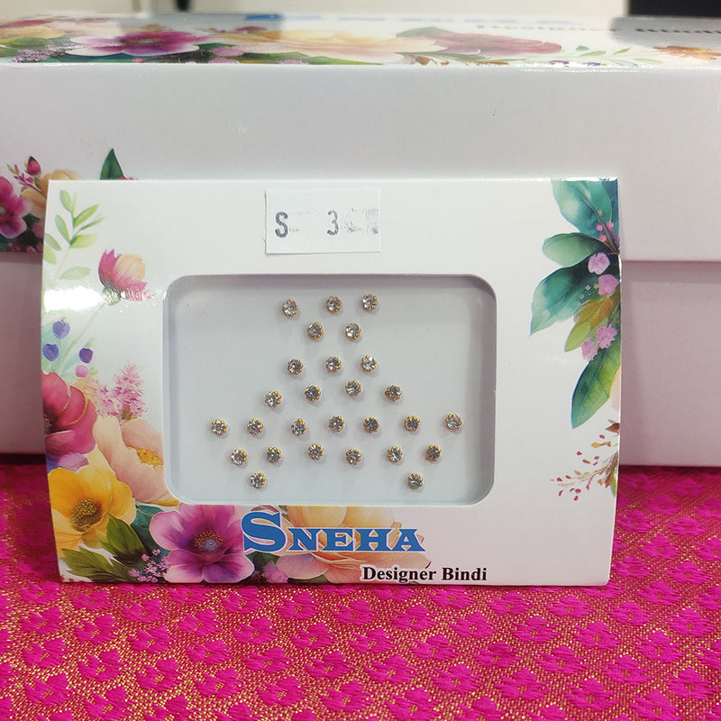 Sneha Round Shape Gold Plated Diamond Bindi