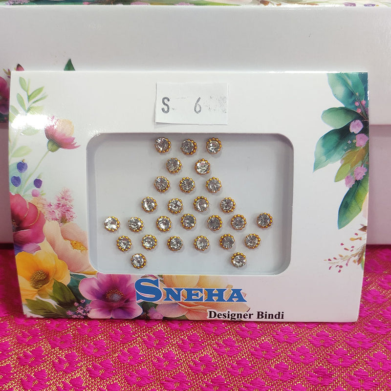 Sneha Round Shape Gold Plated Diamond Bindi