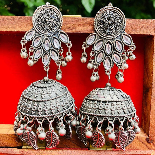 Martina Jewels Oxidised Plated Jhumki Earrings