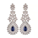Etnico Silver Plated White Diamond Sparkling Dangle Earrings for Women (E2101ZBl)
