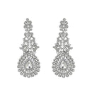 Etnico Silver Plated White Diamond Sparkling Dangle Earrings for Women (E2101ZW)