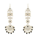 Etnico Gold Plated Traditional Kundan & Pearl Chandbali Earrings For Women (E2861B)