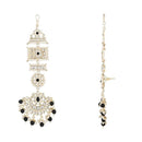 Etnico Gold Plated Traditional Kundan & Pearl Chandbali Earrings For Women (E2861B)