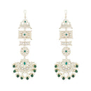 Etnico Gold Plated Traditional Kundan & Pearl Chandbali Earrings For Women (E2861G)