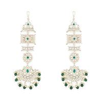 Etnico Gold Plated Traditional Kundan & Pearl Chandbali Earrings For Women (E2861G)