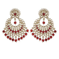 Etnico Gold Plated Traditional Kundan & Pearl Chandbali Earrings For Women (E2867M)