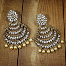 Etnico Gold Plated Traditional Kundan and Pearl Chandbali Earrings for Women (E2869W)