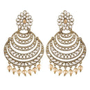 Etnico Gold Plated Traditional Kundan and Pearl Chandbali Earrings for Women (E2869W)