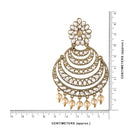 Etnico Gold Plated Traditional Kundan and Pearl Chandbali Earrings for Women (E2869W)