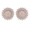 Etnico Stylish Latest Fashion Rose Gold Plated Cubic Zirconia American Diamoand Round Stud Earrings For Women/Girls (E2886)