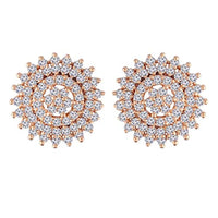 Etnico Stylish Latest Fashion Rose Gold Plated Cubic Zirconia American Diamoand Round Stud Earrings For Women/Girls (E2886)