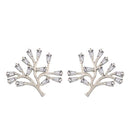 Etnico Stylish Latest Fashion Rose Gold Plated Cubic Zirconia American Diamoand Tree of Life Stud Earrings For Women/Girls (E2893)