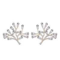 Etnico Stylish Latest Fashion Rose Gold Plated Cubic Zirconia American Diamoand Tree of Life Stud Earrings For Women/Girls (E2893)