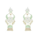 Etnico Gold Plated Traditional Kundan Pearl Meenakari Jhumka Earrings For Women/Girls (E2902Min)