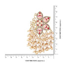 Etnico Gold Plated Meenakari Kundan & Pearl Drop Earrings For Women (E2923Gr)