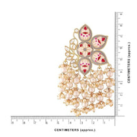 Etnico Gold Plated Meenakari Kundan & Pearl Drop Earrings For Women (E2923Gr)