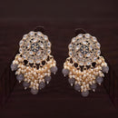 Etnico Gold Plated Traditional Meenakari Kundan & Pearl Dangler Earrings for Women (E3004Gr)