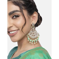 Etnico Gold Plated Traditional Handcrafted Pearl Kundan Beaded Earrings for Women/Girls (E3013Min)