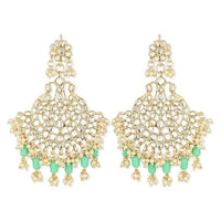 Etnico Gold Plated Traditional Handcrafted Pearl Kundan Beaded Earrings for Women/Girls (E3013Min)