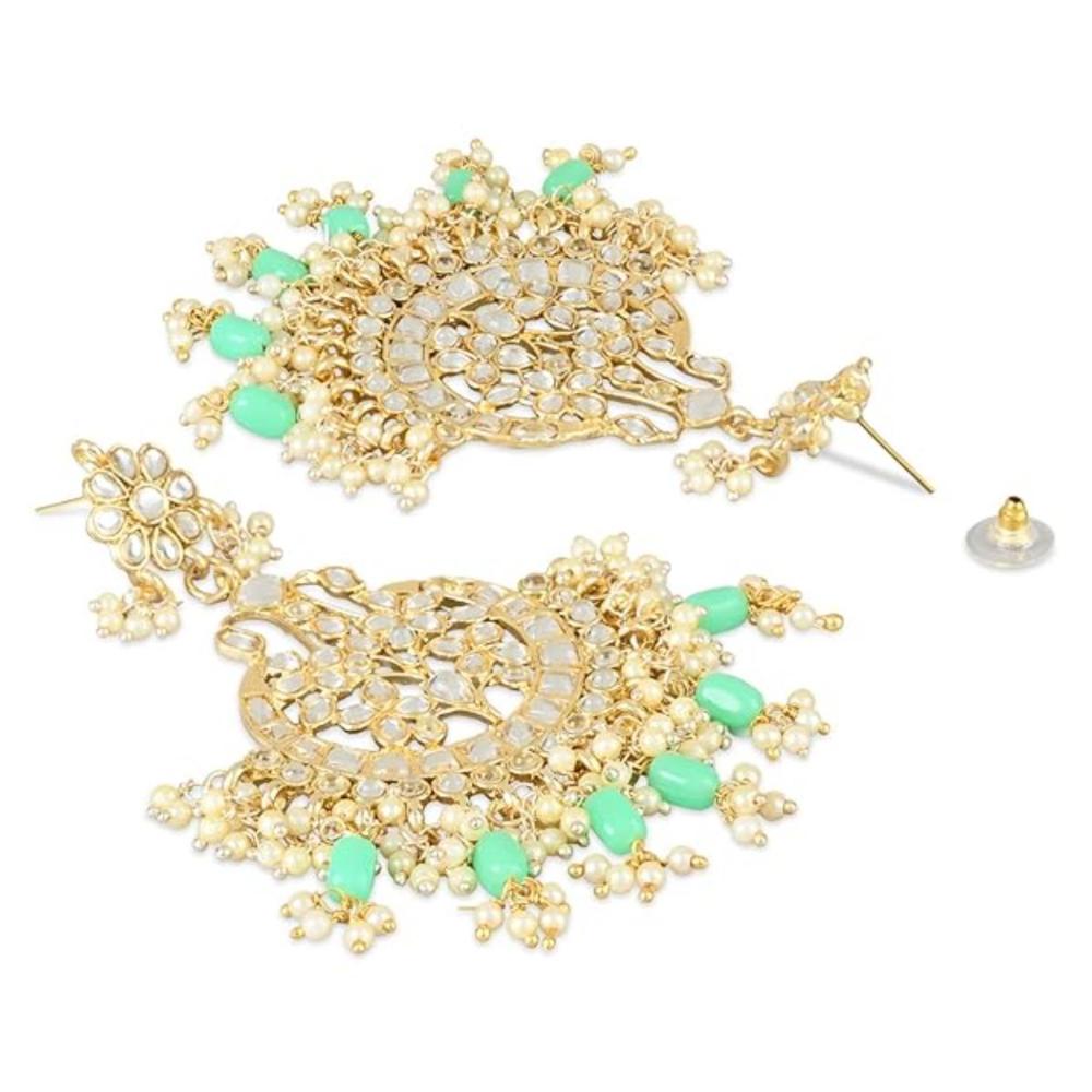 Etnico Gold Plated Traditional Handcrafted Pearl Kundan Beaded Earrings for Women/Girls (E3013Min)