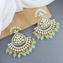 Etnico Gold Plated Traditional Handcrafted Kundan Earrings Adorned with Pearls for Women and Girls (E3015Min)