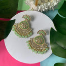 Etnico Gold Plated Traditional Handcrafted Kundan Earrings Adorned with Pearls for Women and Girls (E3015Min)