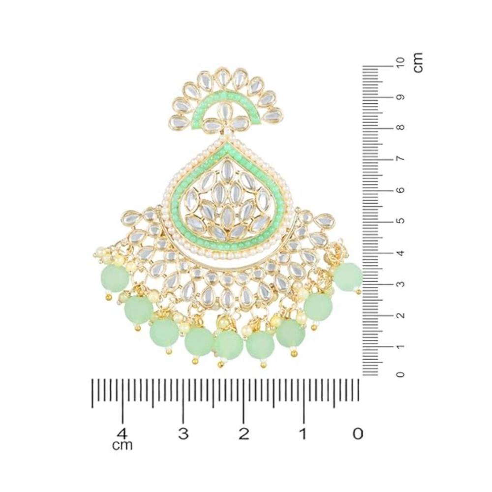 Etnico Gold Plated Traditional Handcrafted Kundan Earrings Adorned with Pearls for Women and Girls (E3015Min)