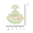 Etnico Gold Plated Traditional Handcrafted Kundan Earrings Adorned with Pearls for Women and Girls (E3015Min)