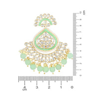 Etnico Gold Plated Traditional Handcrafted Kundan Earrings Adorned with Pearls for Women and Girls (E3015Min)