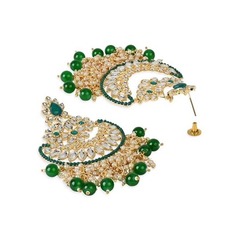 Etnico Gold Plated Traditional Pearl Kundan Beaded Chandbali Earrings for Women/Girls (E3056G)