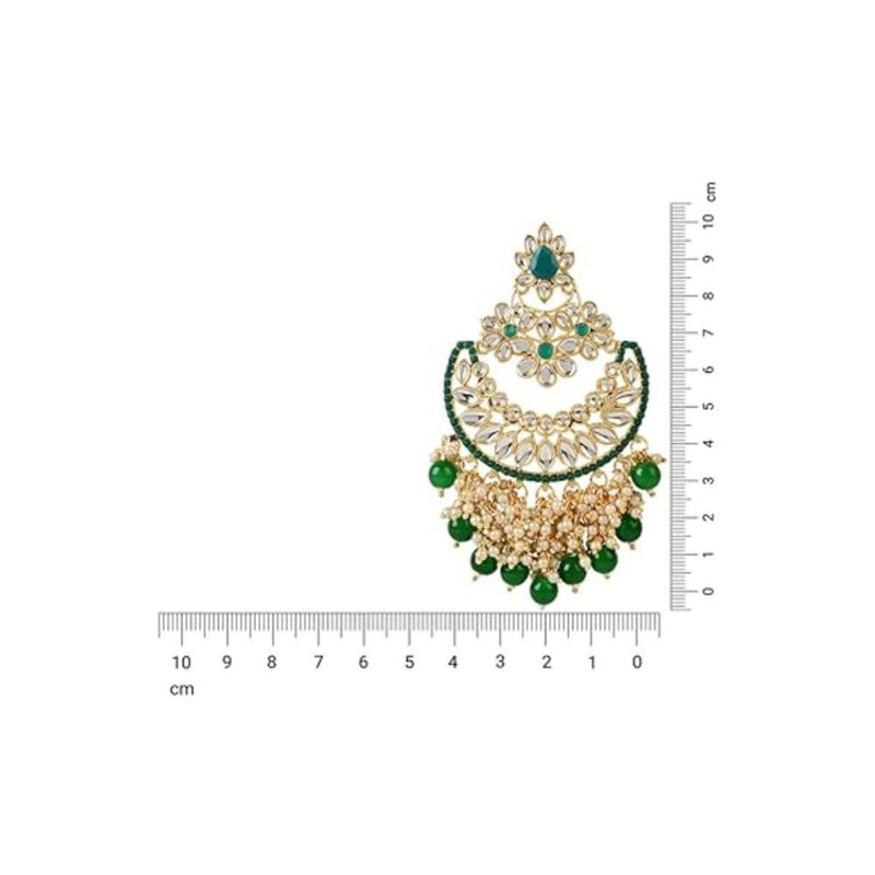 Etnico Gold Plated Traditional Pearl Kundan Beaded Chandbali Earrings for Women/Girls (E3056G)