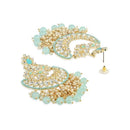 Etnico Gold Plated Traditional Pearl Kundan Beaded Chandbali Earrings for Women/Girls (E3056Sb)