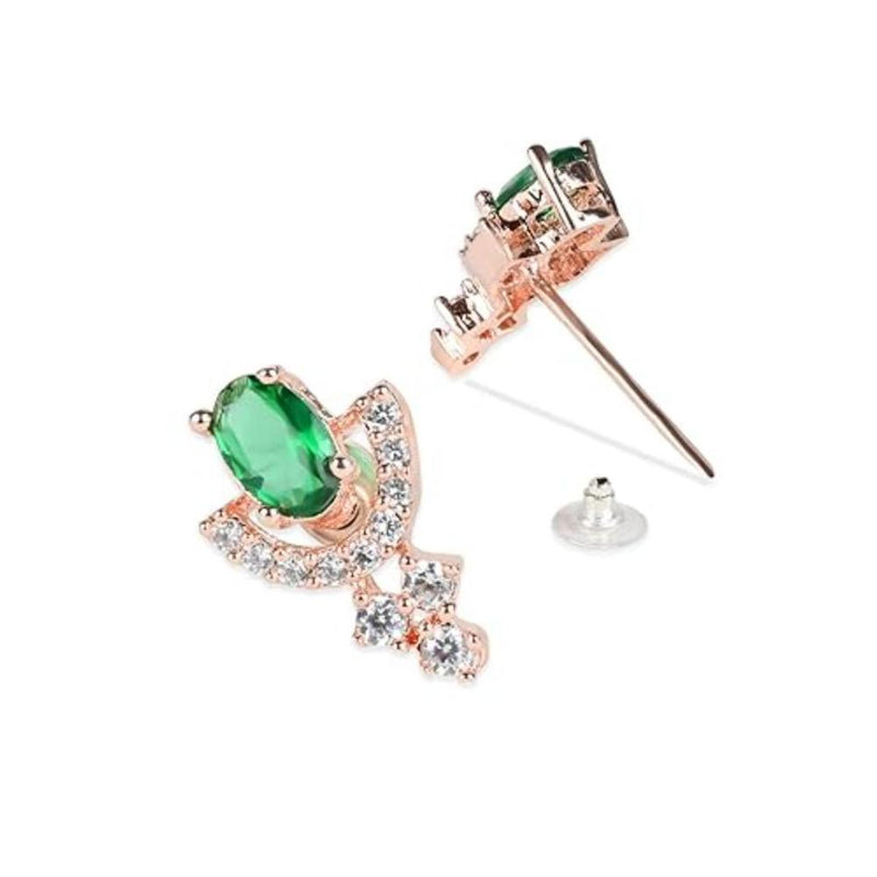 Etnico Rose Gold Plated CZ & Diamond Beautiful Studs Earrings for Women (Style 3)