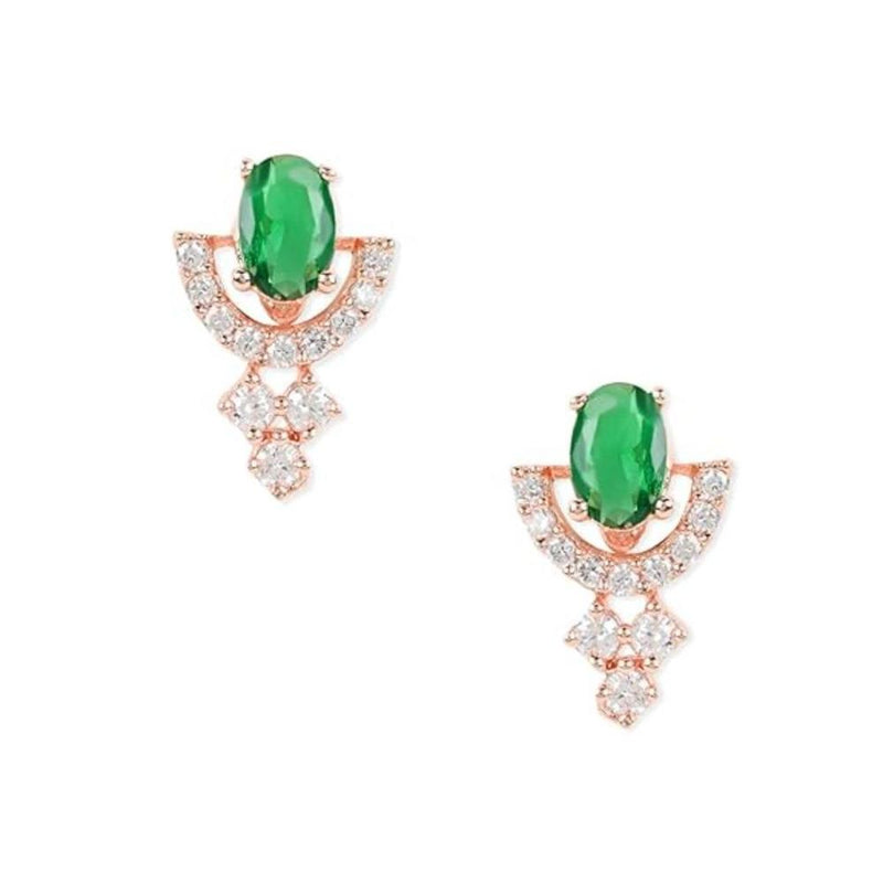 Etnico Rose Gold Plated CZ & Diamond Beautiful Studs Earrings for Women (Style 3)