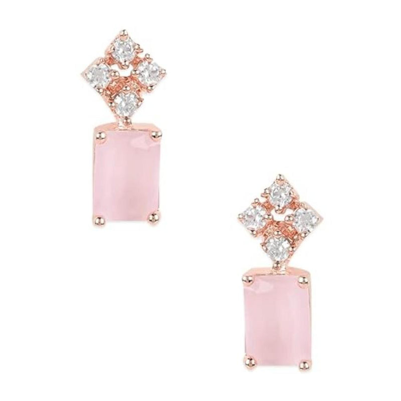 Etnico Stylish Latest Fashion Rose Gold Plated Cubic Zirconia American Diamoand Combo of 2 Studs Earrings For Women/Girls (E3069Pi-Min)