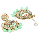 Etnico Gold Plated Traditional Kundan & Stone Studded Chandbali Earrings For Women(E3079Min)