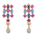 Etnico Valentine's Special Rose Gold Plated Glittering Crystal AD Stone Studs Earrings for Women & Girls (E3083)