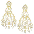 Etnico Gold Plated Traditional Kundan & Pearl Chandbali Earrings For Women (E3093W)