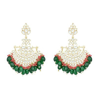 Etnico Gold Plated Traditional Kundan Pearl Chandbali Earrings For Women And Girls (E3102G)
